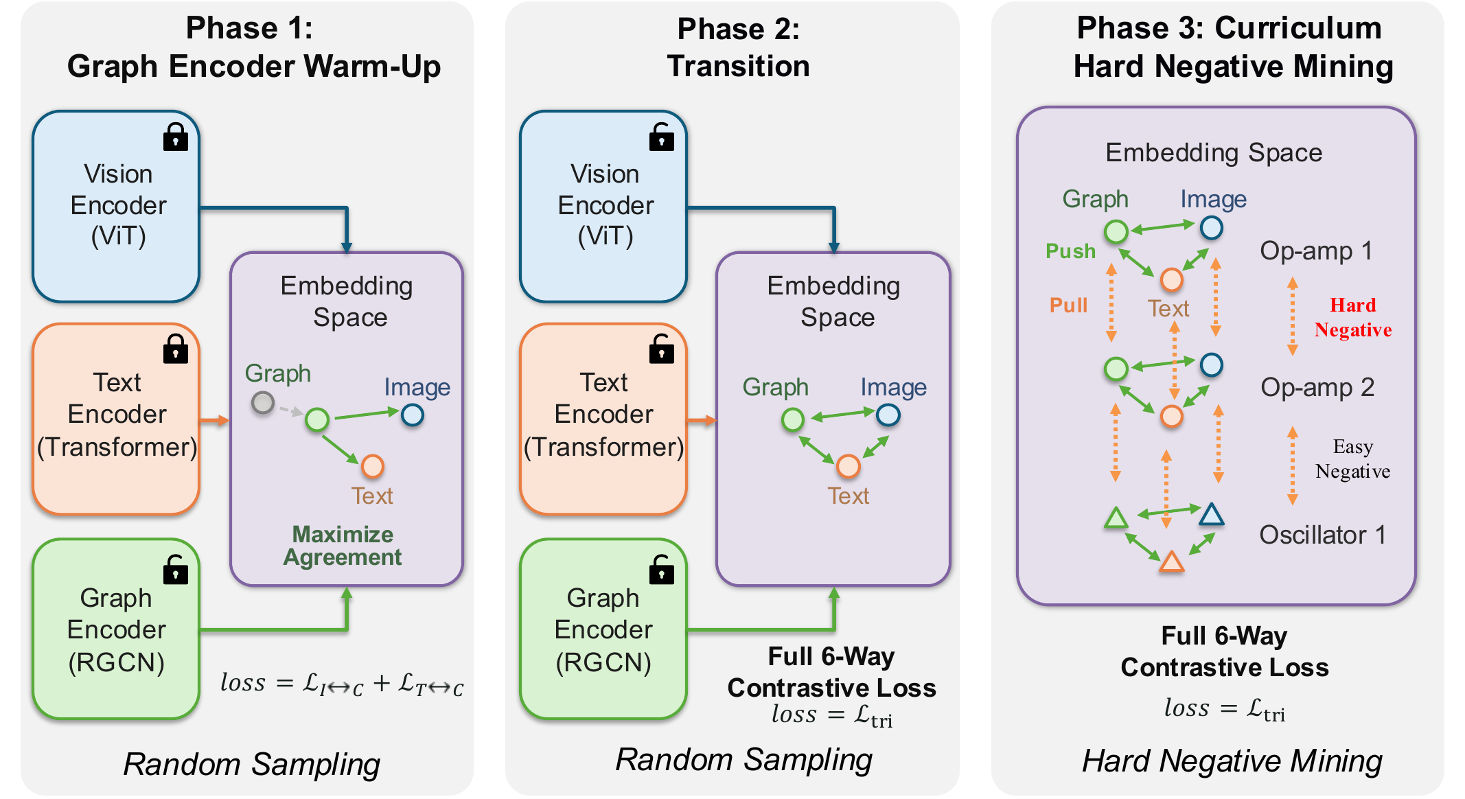 Three-phase curriculum training